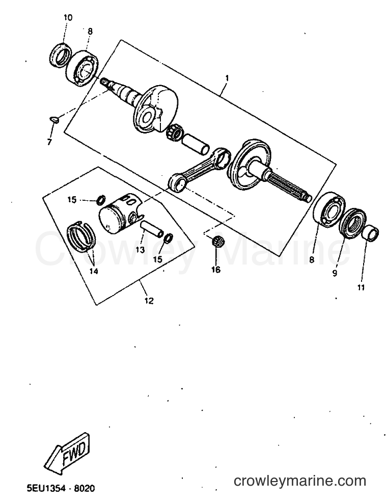 1999 Scooter YH50 - YH50 (5JB2) [030] - CRANKSHAFT & PISTON