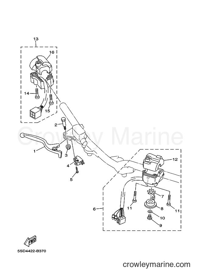 Yamaha Motors T105SE (5SD4) [010] - HANDLE SWITCH & LEVER