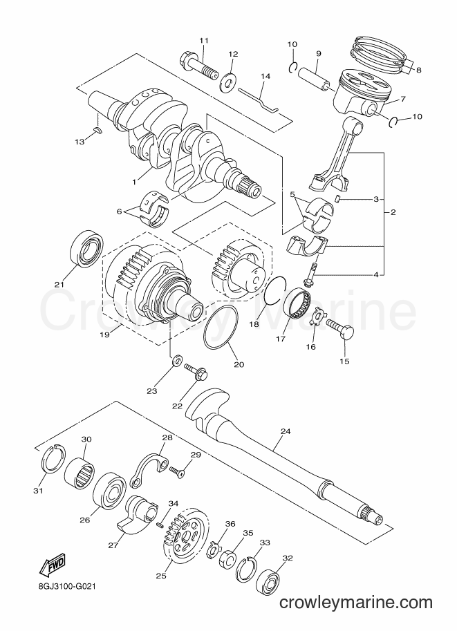 2011 Snowmobile RPZ50MP - RPZ50MP (8GRA) [010] - CRANKSHAFT & PISTON