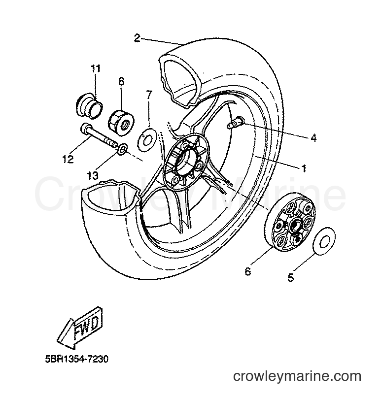 2000 Scooter YQ50L - YQ50L (5KF7) [010] - REAR WHEEL