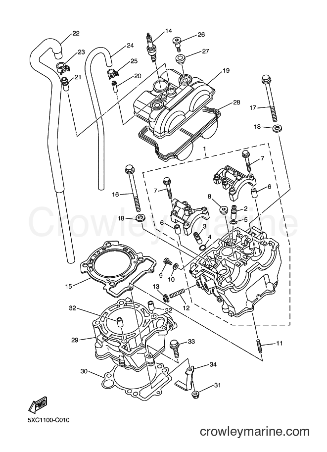 2004 Dirt Bike YZ250F - YZ250F (5XC2) [040] - CYLINDER