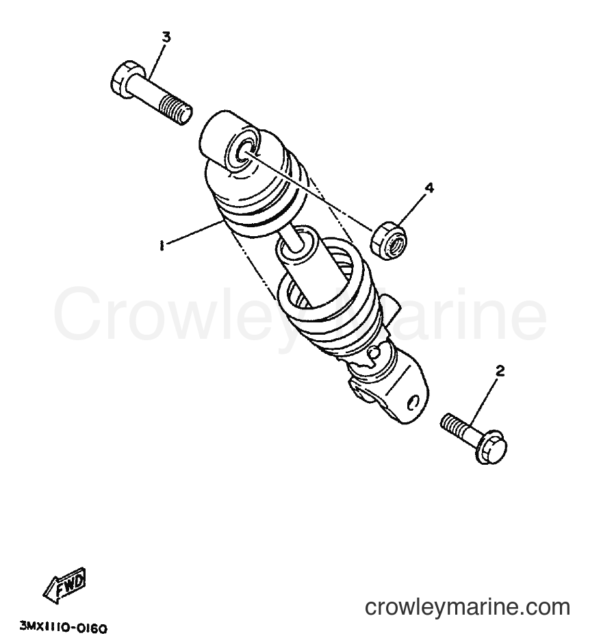 1996 Scooter CW50 - CW50 (4RW2) [010] - REAR ARM & SUSPENSION