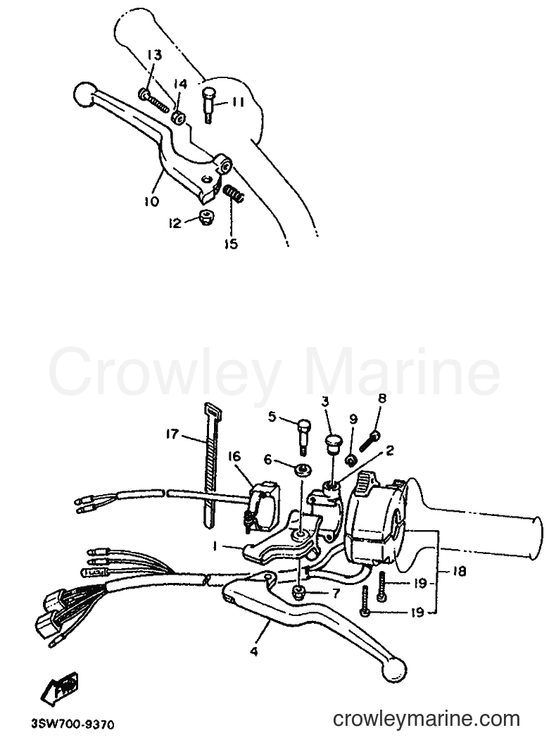 1992 Dirt Bike TT600 - TT600 (3SW4) [010] - HANDLE SWITCH & LEVER