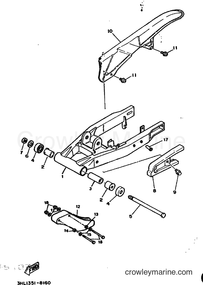 1988 Scooter DT50R - DT50R (3HL2) [999] - BRAS ARRIERE