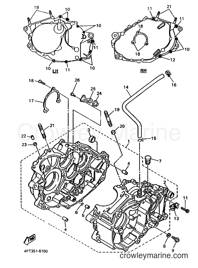 1996 Dirt Bike XT600E - XT600E (4PT3) [080] - CRANKCASE
