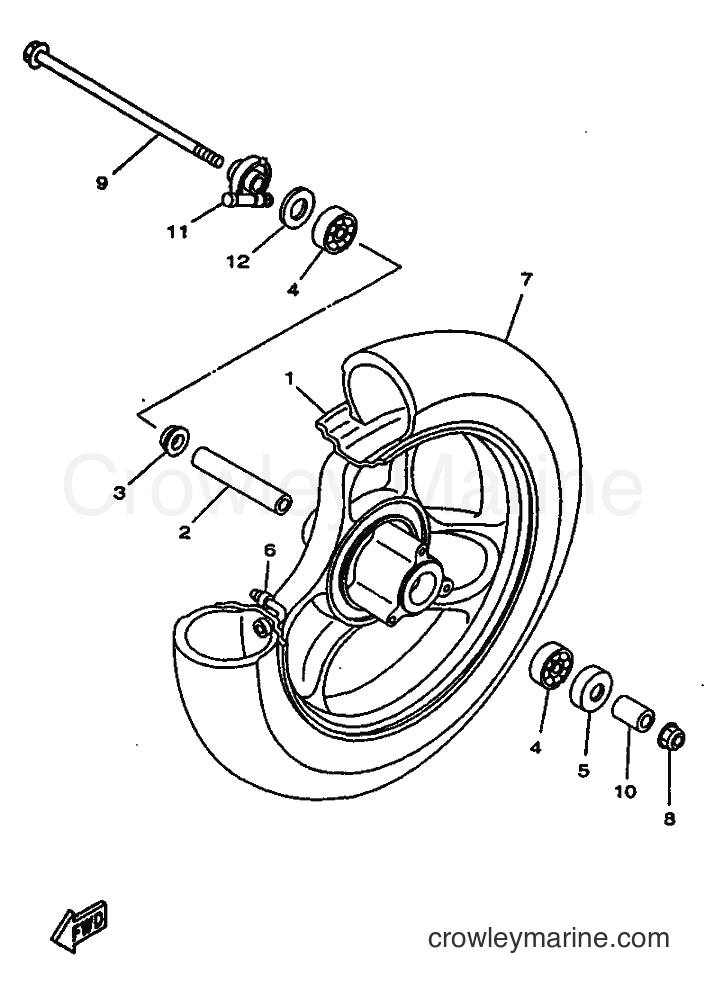1997 Scooter YN50 - YN50 (5BW1) [010] - FRONT WHEEL