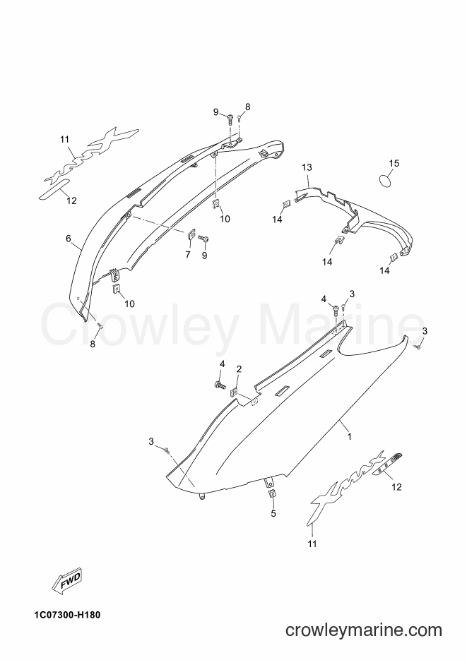 2009 Scooter YP250R - YP250R (1C07) [010] - SIDE COVER