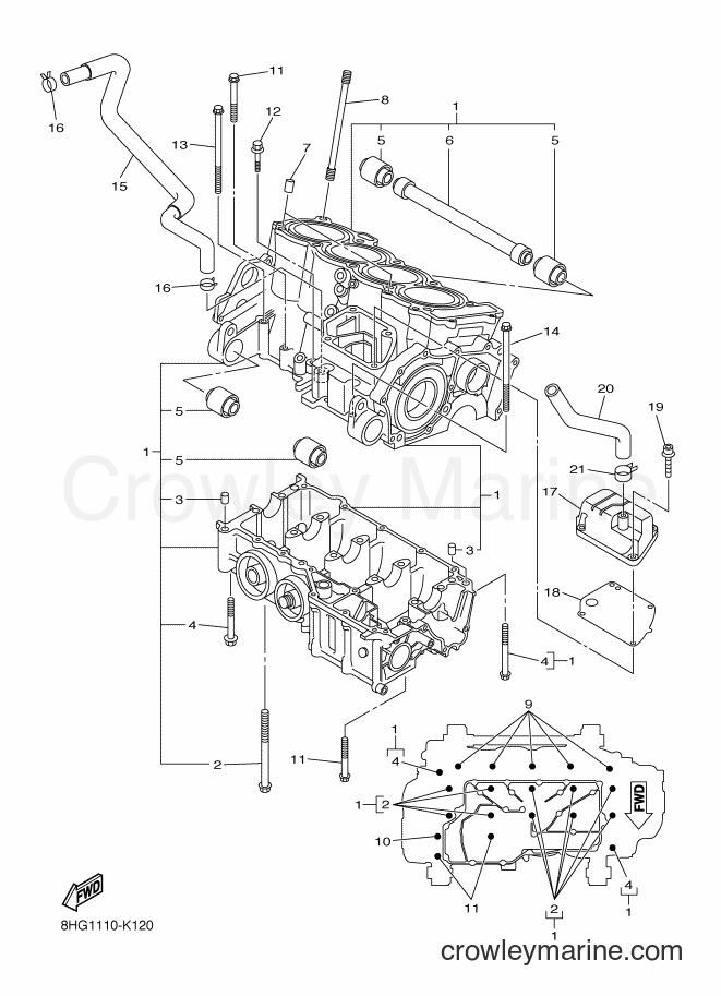 Yamaha Motors RX10ST3 (8LA2) [020] - CRANKCASE