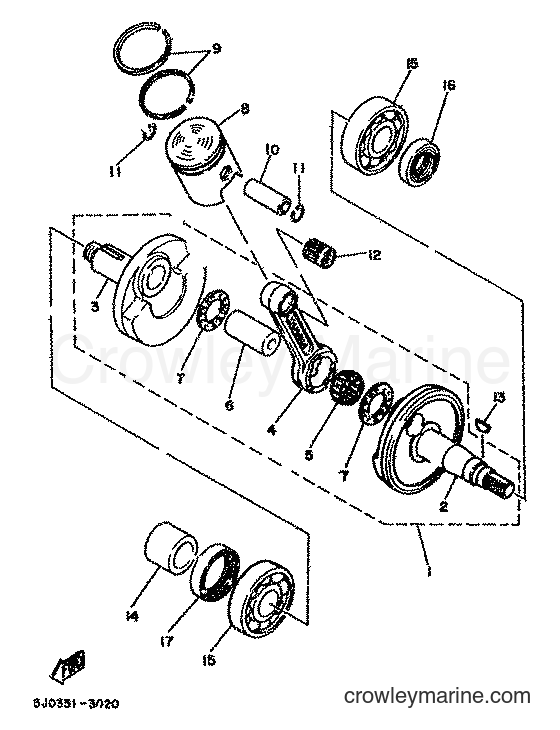 1983 Scooter DT80MX - DT80MX (36N) [999] - CRANKSHAFT & PISTON