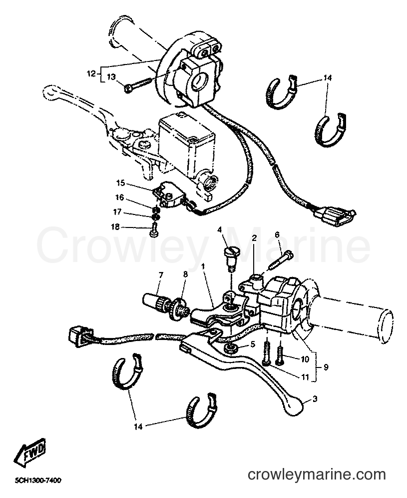 2001 Dirt Bike TT600R - TT600R (5CH4) [010] - HANDLE SWITCH & LEVER
