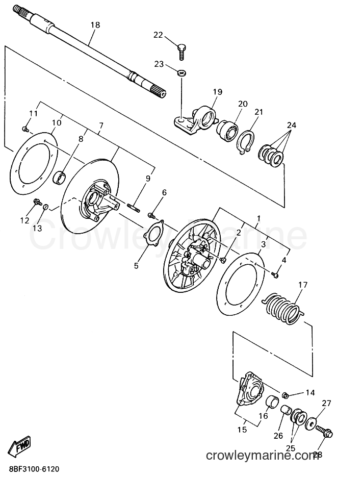 Yamaha Motors PZ480 (8BF3) [010] - SECONDARY SHEAVE