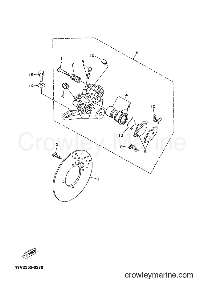 2001 Scooter TZR50 - TZR50 (4YV5) [010] - REAR BRAKE CALIPER