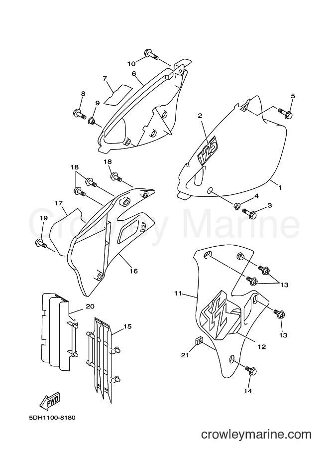 1998 Dirt Bike YZ125 - YZ125 (5DH2) [030] - SIDE COVER
