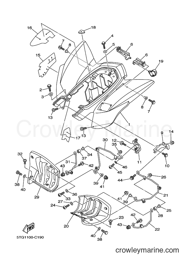 2004 ATV YFZ450 - YFZ450 (5TG2) [010] - REAR FENDER