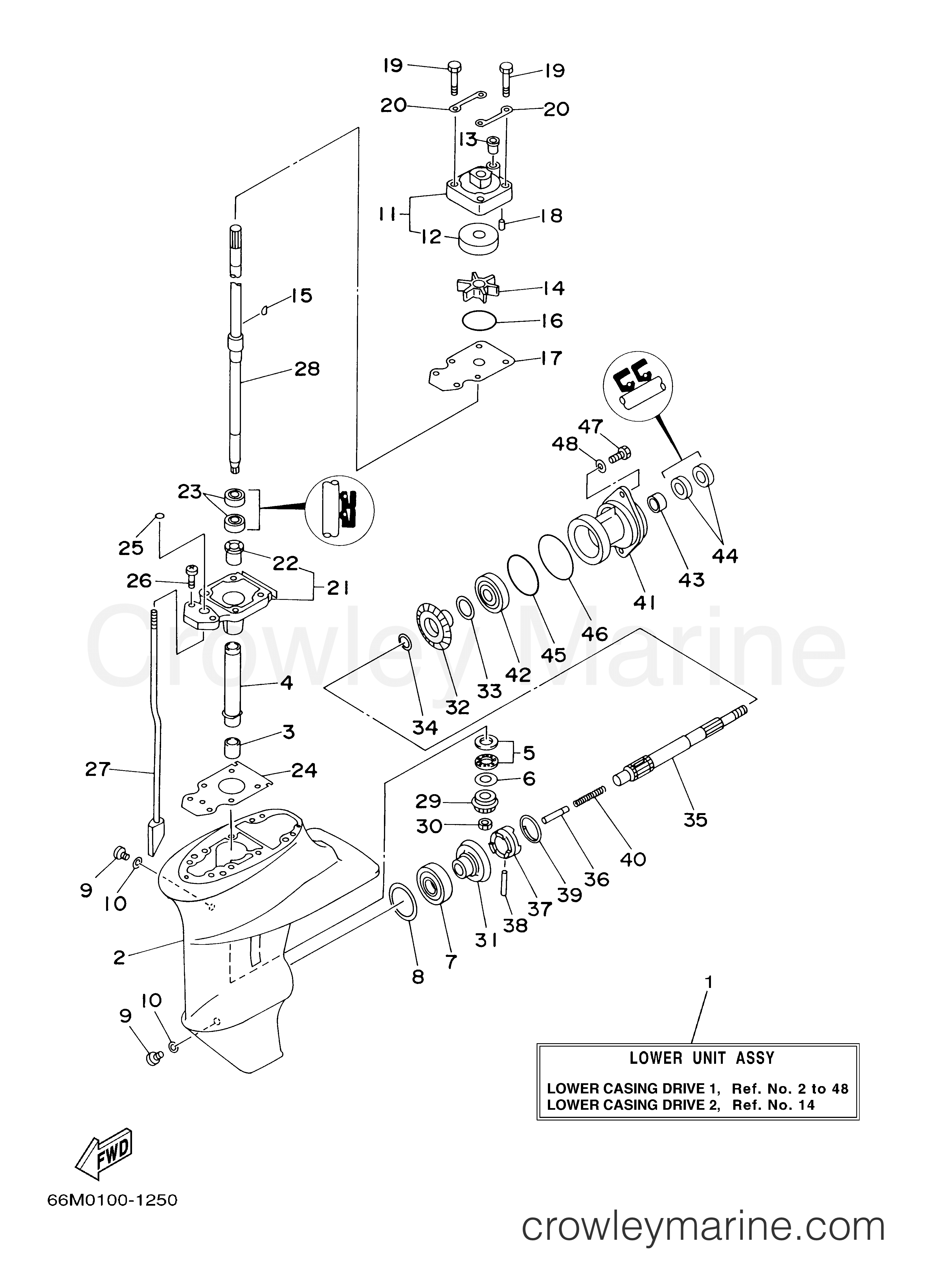 Yamaha Motors F15ESHC - LOWER CASING DRIVE 1