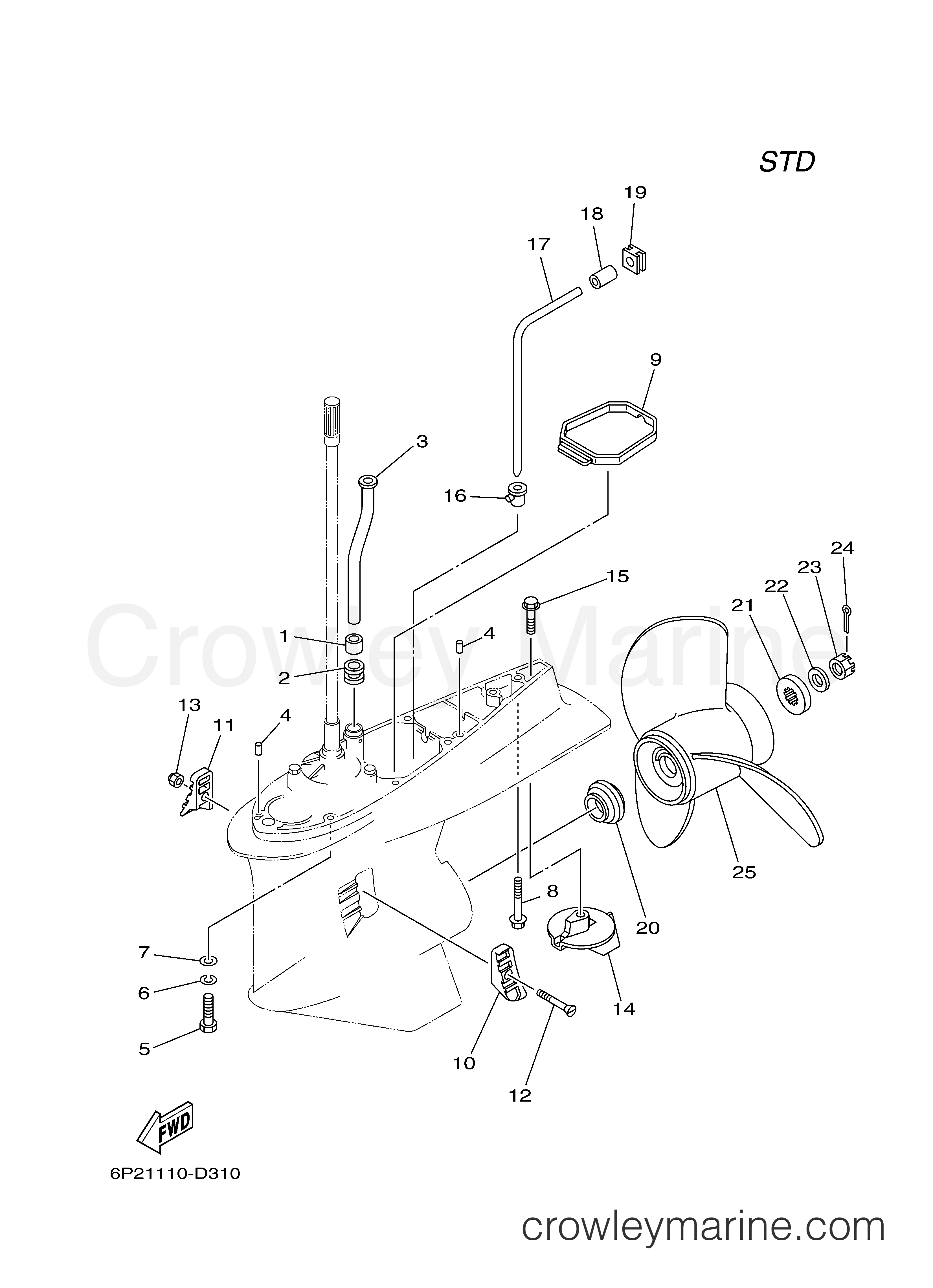 Yamaha Motors F250TURD - LOWER CASING DRIVE 2