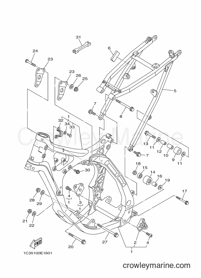 2006 Dirt Bike YZ125 - YZ125 (1C36) [010] - FRAME
