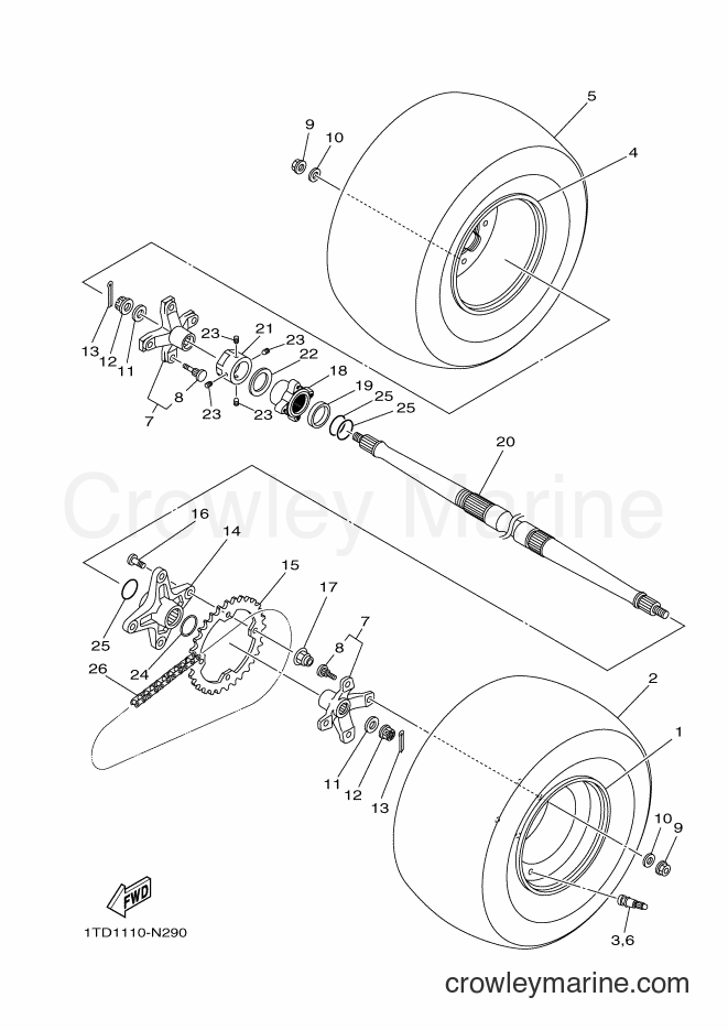 2015 ATV YFZ450R - YFZ450R (1TDJ) [010] - REAR WHEEL