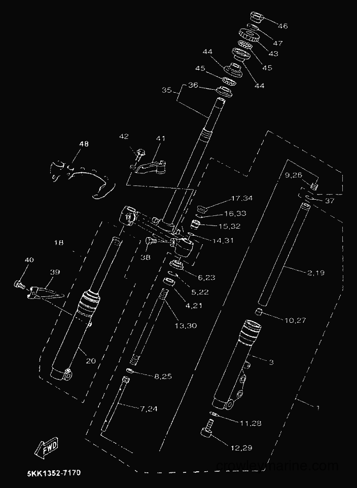Yamaha Motors YN100 (5KK1) [99A] - FRONT FORK