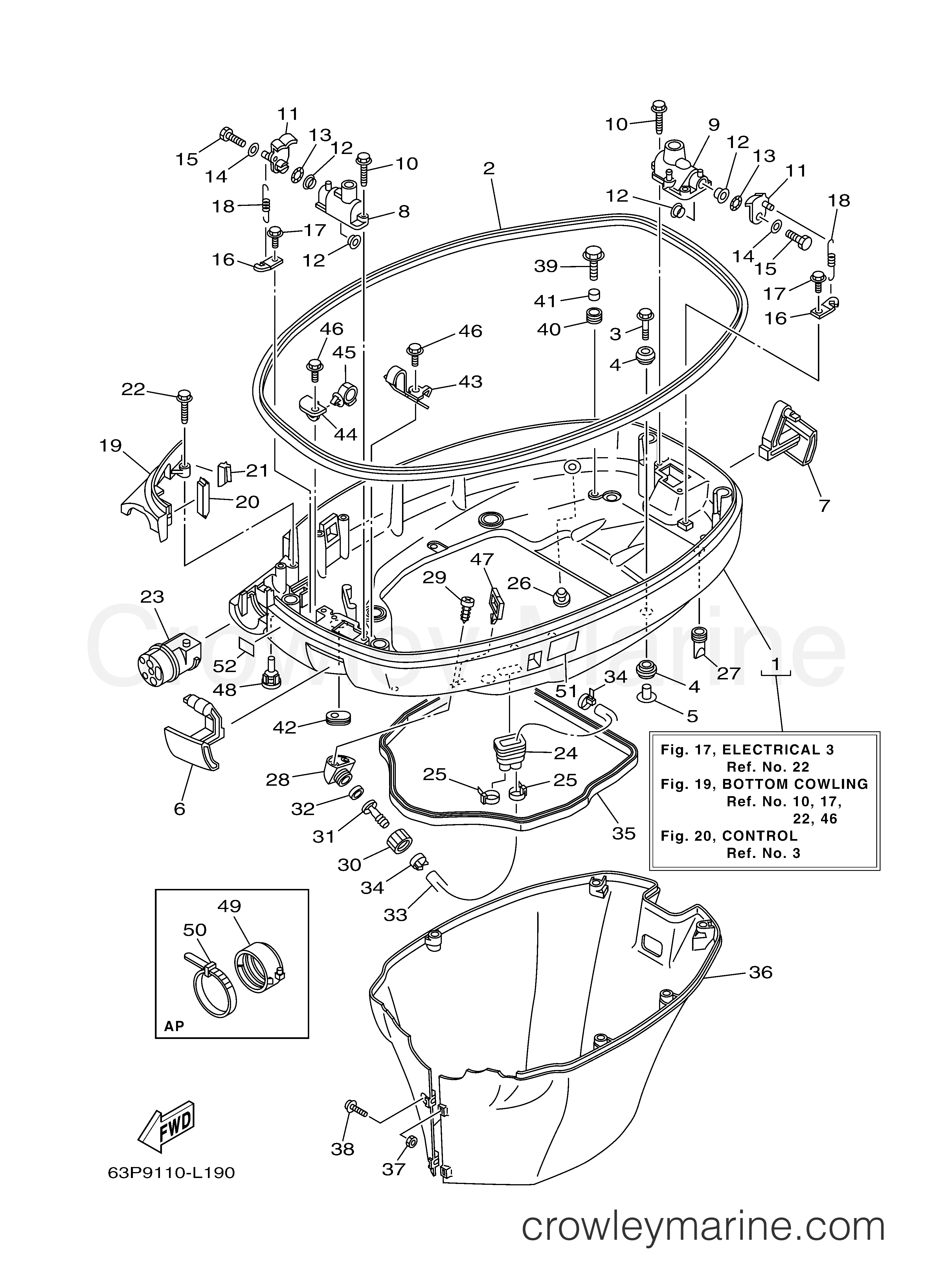 Yamaha Motors F150TLR - BOTTOM COWLING