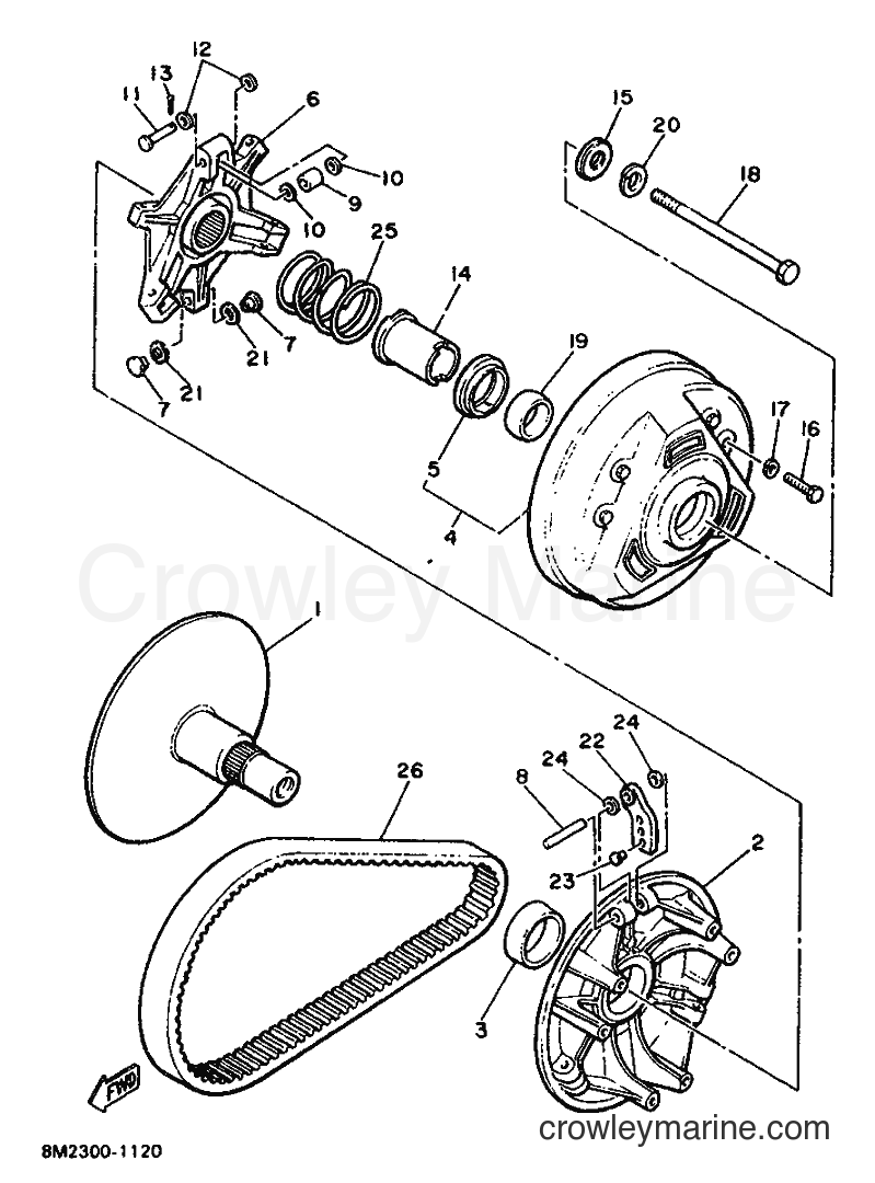 1988 Snowmobile ET340 - ET340 (84F0) [030] - PRIMARY SHEAVE