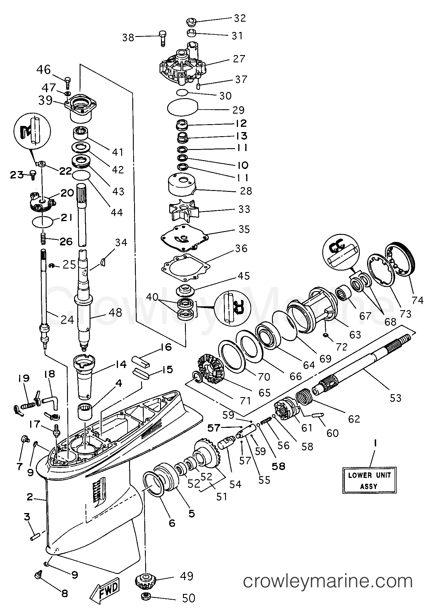Yamaha Motors C150TLRX - LOWER CASING DRIVE 1