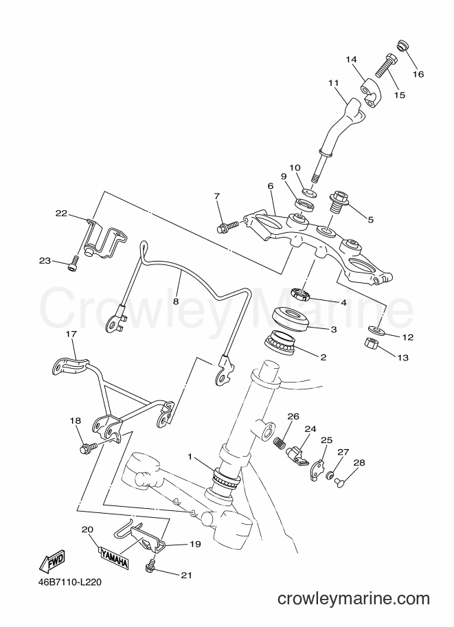 Yamaha Motors XV250 (46B8) [010] - STEERING