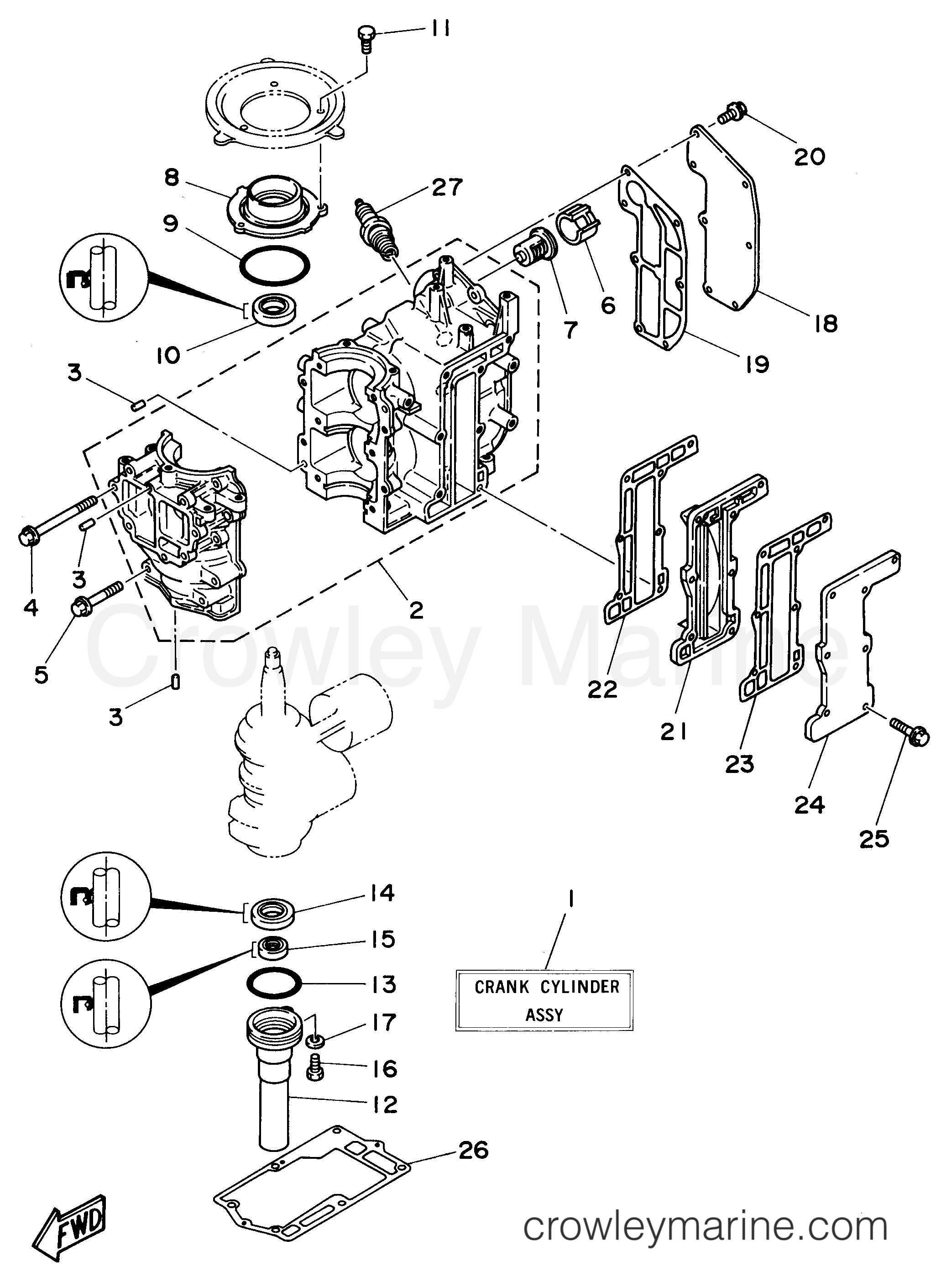 Yamaha Motors 8MLHT - CYLINDER CRANKCASE