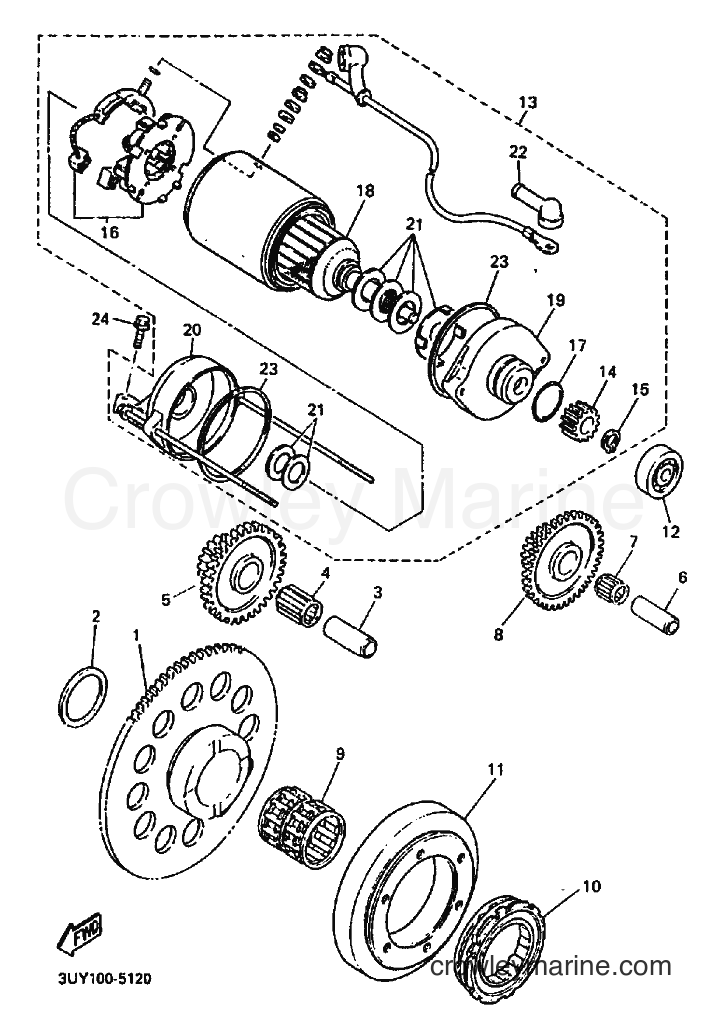 1995 Dirt Bike XT600E - XT600E (3UYE) [010] - STARTER CLUTCH