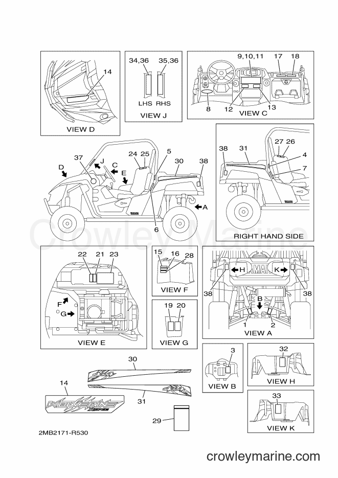 Yamaha Motors YXE700E (2MB2) [010] - EMBLEM & LABEL 1