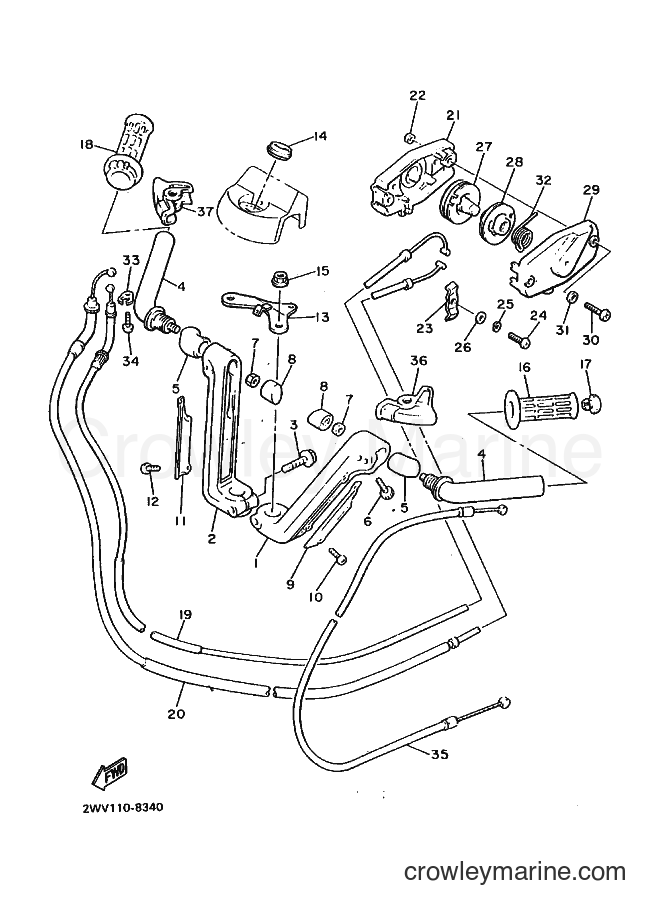 1990 Cruiser XVZ13DA - XVZ13DA (3JJ6) [010] - STEERING HANDLE & CABLE