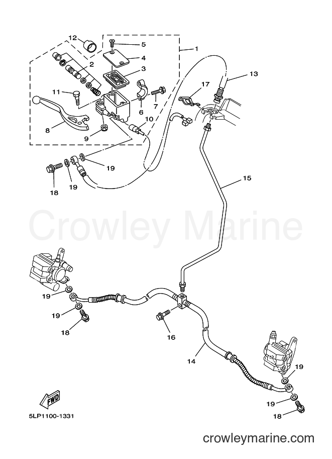 Yamaha Motors YFM660R (5LPG) [010] - FRONT MASTER CYLINDER