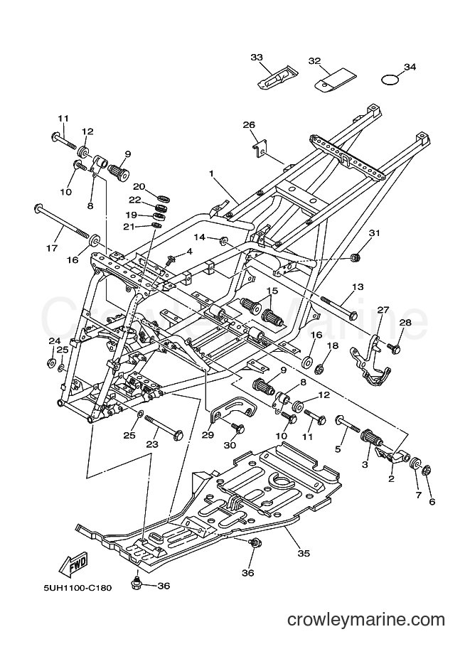 2004 ATV YFM350FWA - YFM350FWA (5UH2) [010] - FRAME