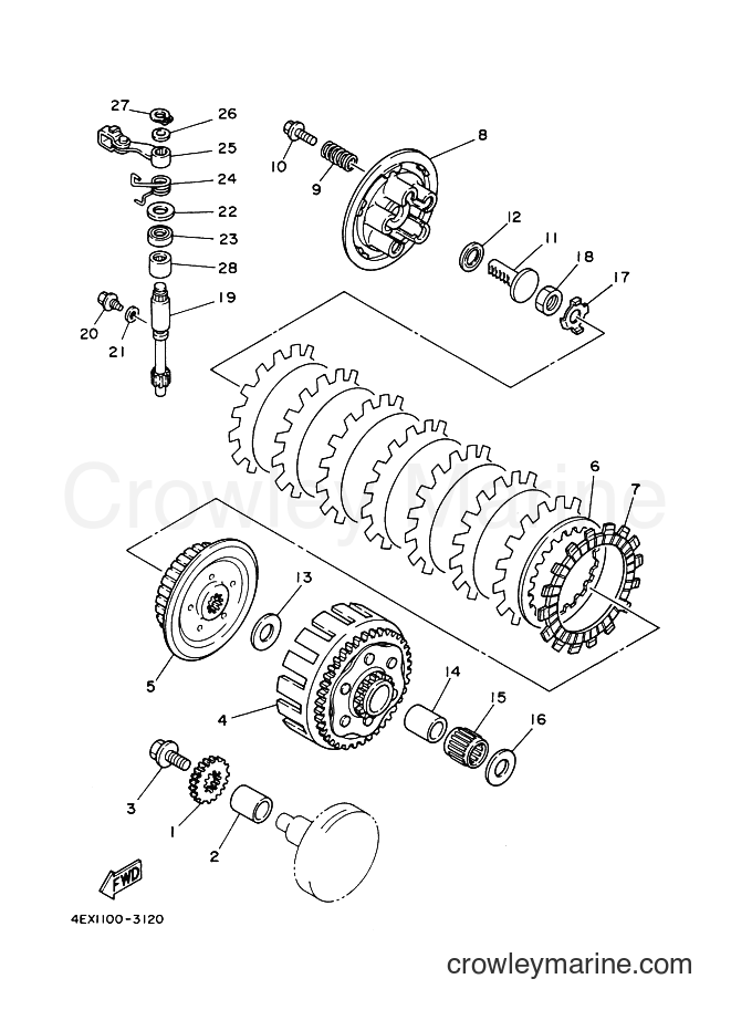 1993 Dirt Bike YZ125 - YZ125 (4EX2) [020] - CLUTCH