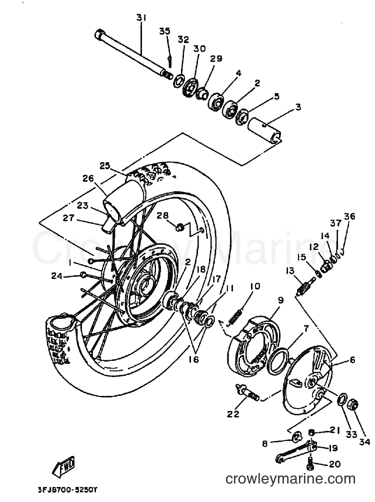 1995 Dirt Bike DT175 - DT175 (3FJ8) [010] - FRONT WHEEL