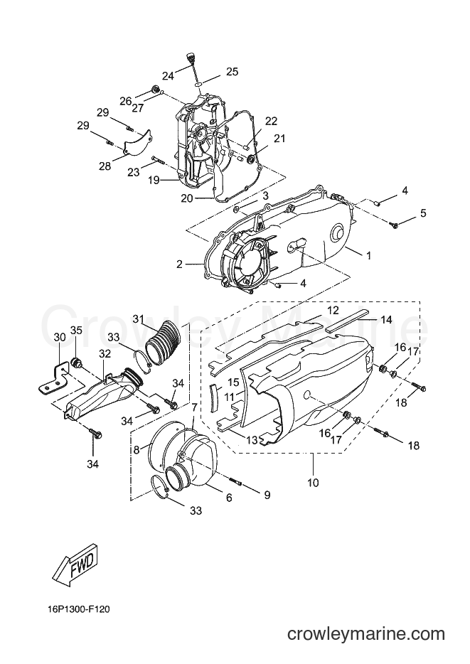 2012 Scooter VP125 - VP125 (16PB) [020] - CRANKCASE COVER 1