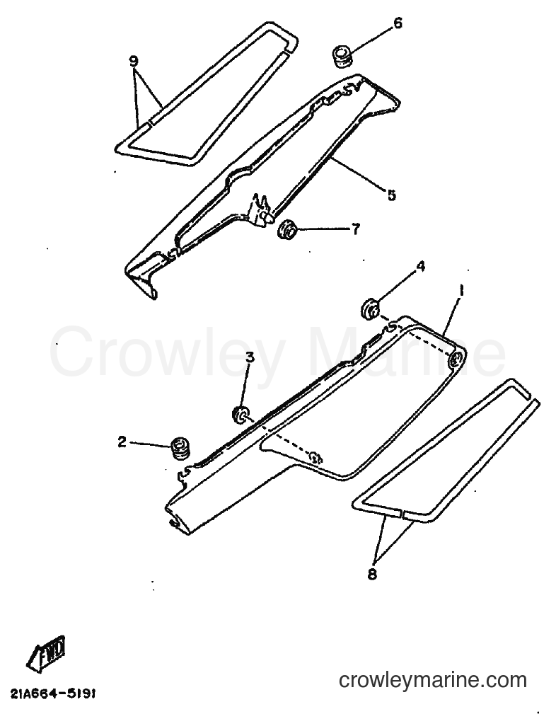 1991 Dirt Bike DT50LC - DT50LC (3BK7) [010] - SIDE COVER