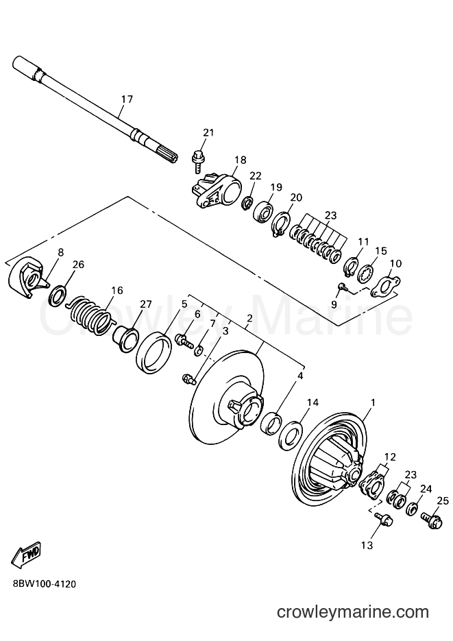 1994 Snowmobile VX750 - VX750 (8BW1) [040] - SECONDARY SHEAVE