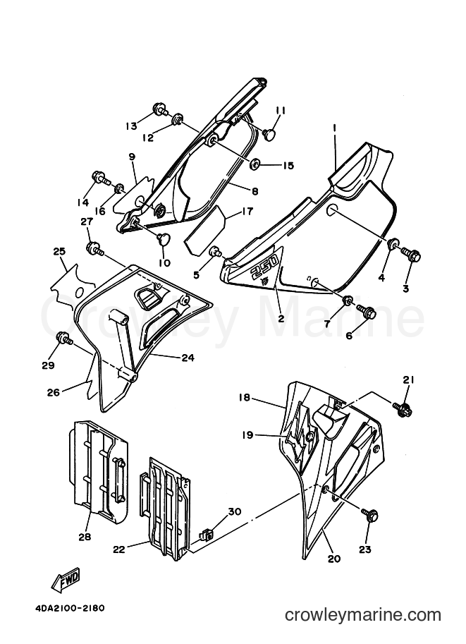 1992 Dirt Bike YZ250 - YZ250 (4DA2) [030] - SIDE COVER
