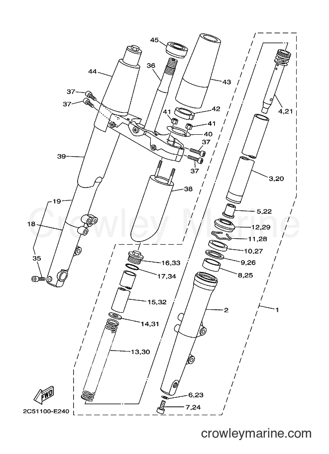 Yamaha Motors XV1900CT (2C5F) [020] - FRONT FORK
