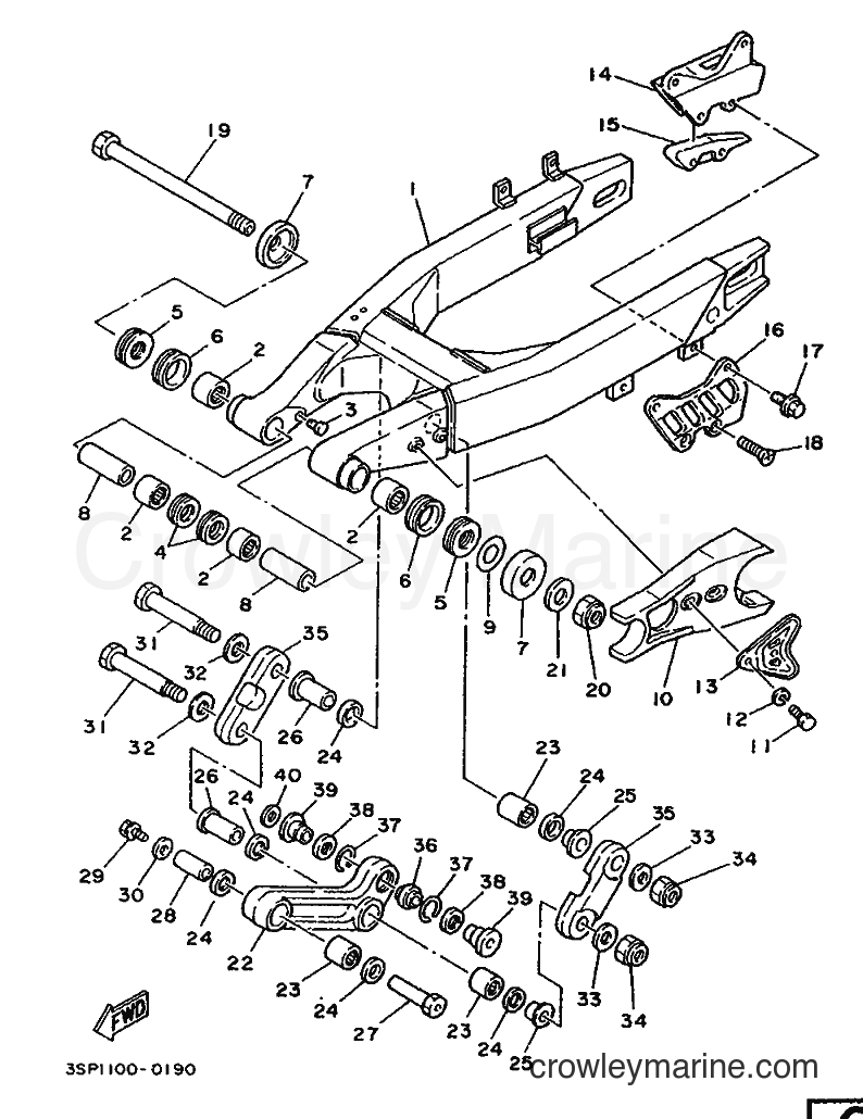 1990 Dirt Bike YZ250 - YZ250 (3SP2) [030] - REAR ARM