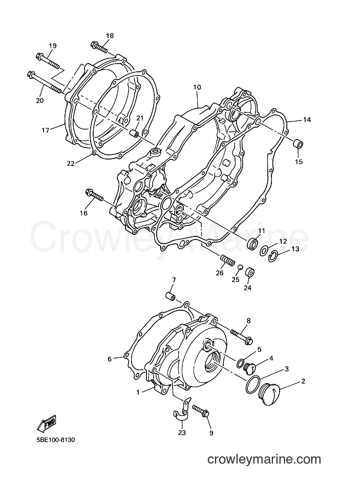 1998 Dirt Bike WR400F - WR400F (5BF2) [020] - CRANKCASE COVER 1