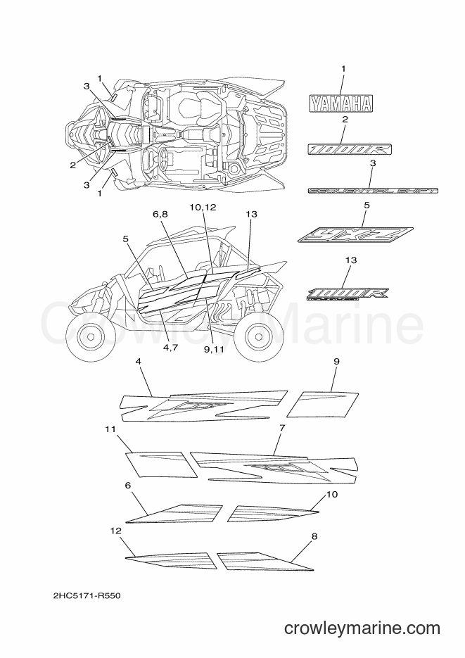 2016 ATV YXZ1000E - YXZ1000E (2HC6) [010] - GRAPHICS