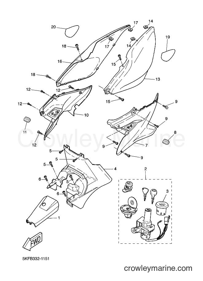 2001 Scooter YQ50L - YQ50L (5KFB) [01A] - SIDE COVER