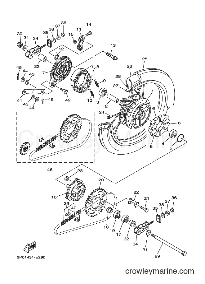 Yamaha Motors T110S (2P08) [010] - REAR WHEEL