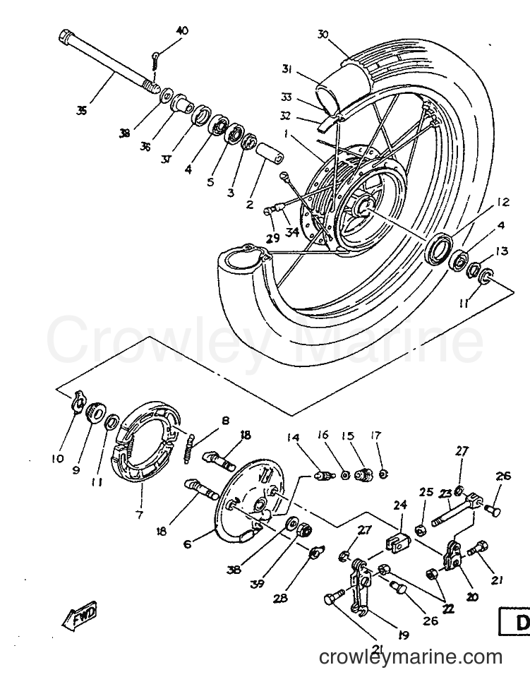 1987 Street Bike SR125 - SR125 (2JW) [999] - FRONT WHEEL