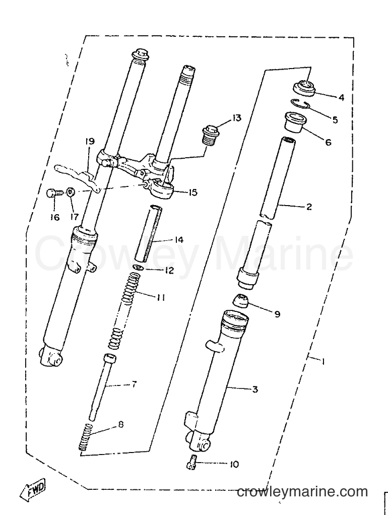 Yamaha Motors ME50 (1TM) [999] - FRONT FORK