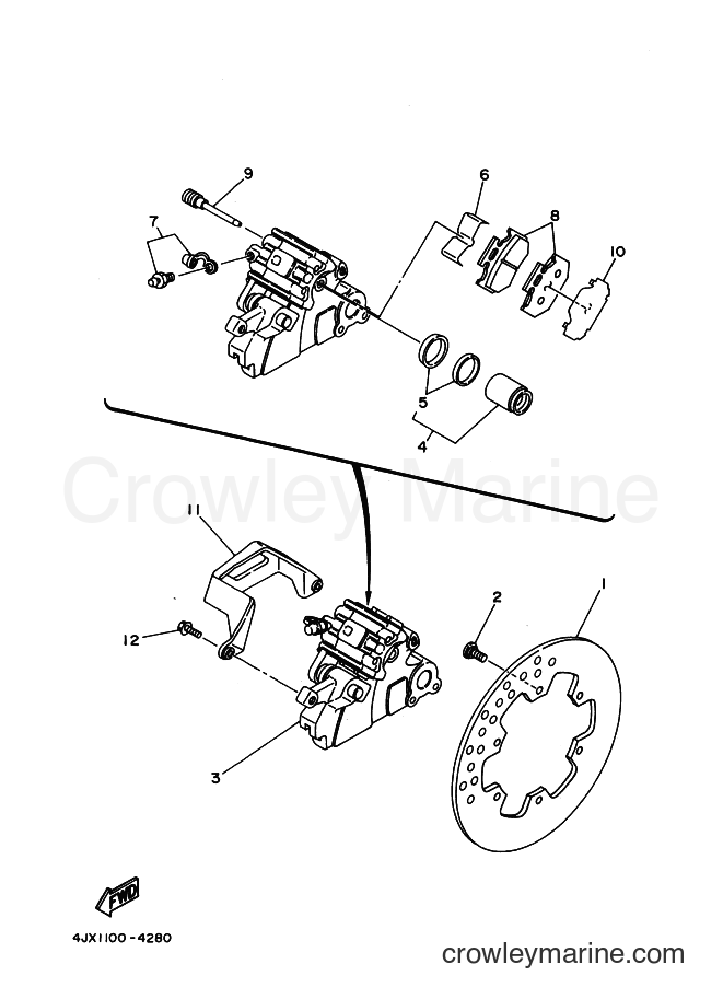 Yamaha Motors YZ125 (4JY1) [99A] - REAR BRAKE CALIPER
