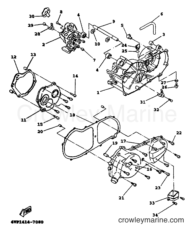 1999 Scooter YW100T - YW100T (5JY1) [010] - CRANKCASE