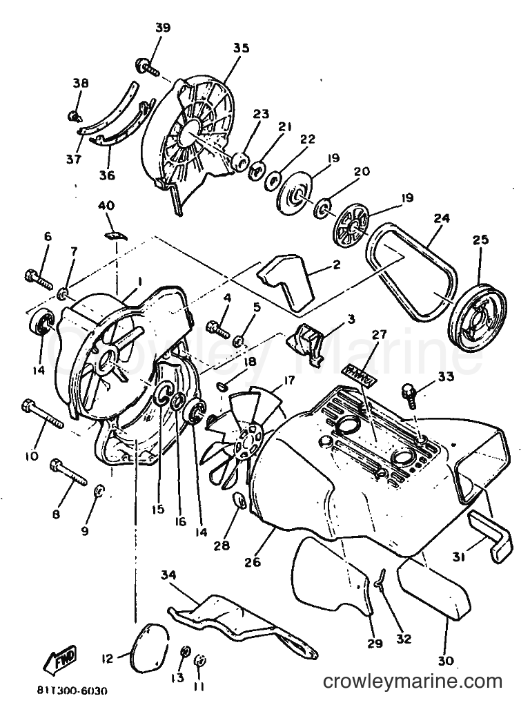 1991 Snowmobile SR540 - SR540 (86P3) [010] - AIR SHROUD & FAN